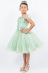 Girls 3D Flower Corset Body Flower Shoulder Strap Gown 4-16